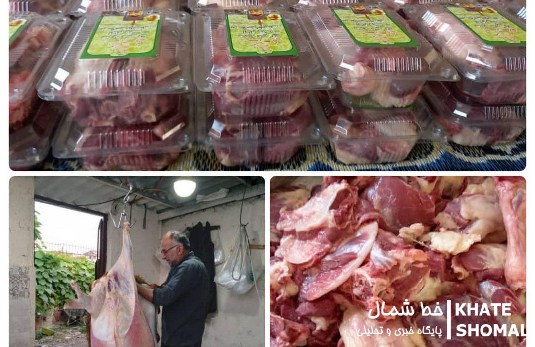 اهدای گوشت قربانی اول ماه به کمبضاعتان محمودآبادی