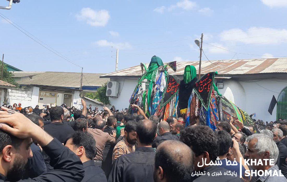 برپایی نخلگردانی اورطشت در تاسوعای حسینی