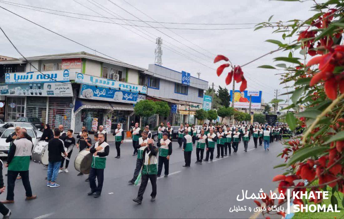 مراسم عزاداری خادمان امام رئوف محمودآباد در سوگ امام حسین (ع)